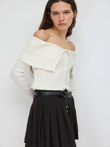 No Matter What Knit Cardigan in White: front