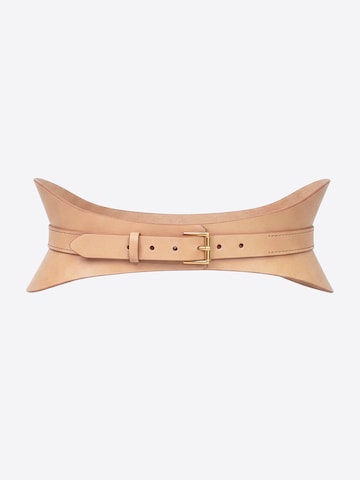Haute Cuir Riem 'Crescent Corset Belt' in Beige: voorkant