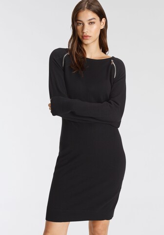 Tamaris Strickkleid in Schwarz