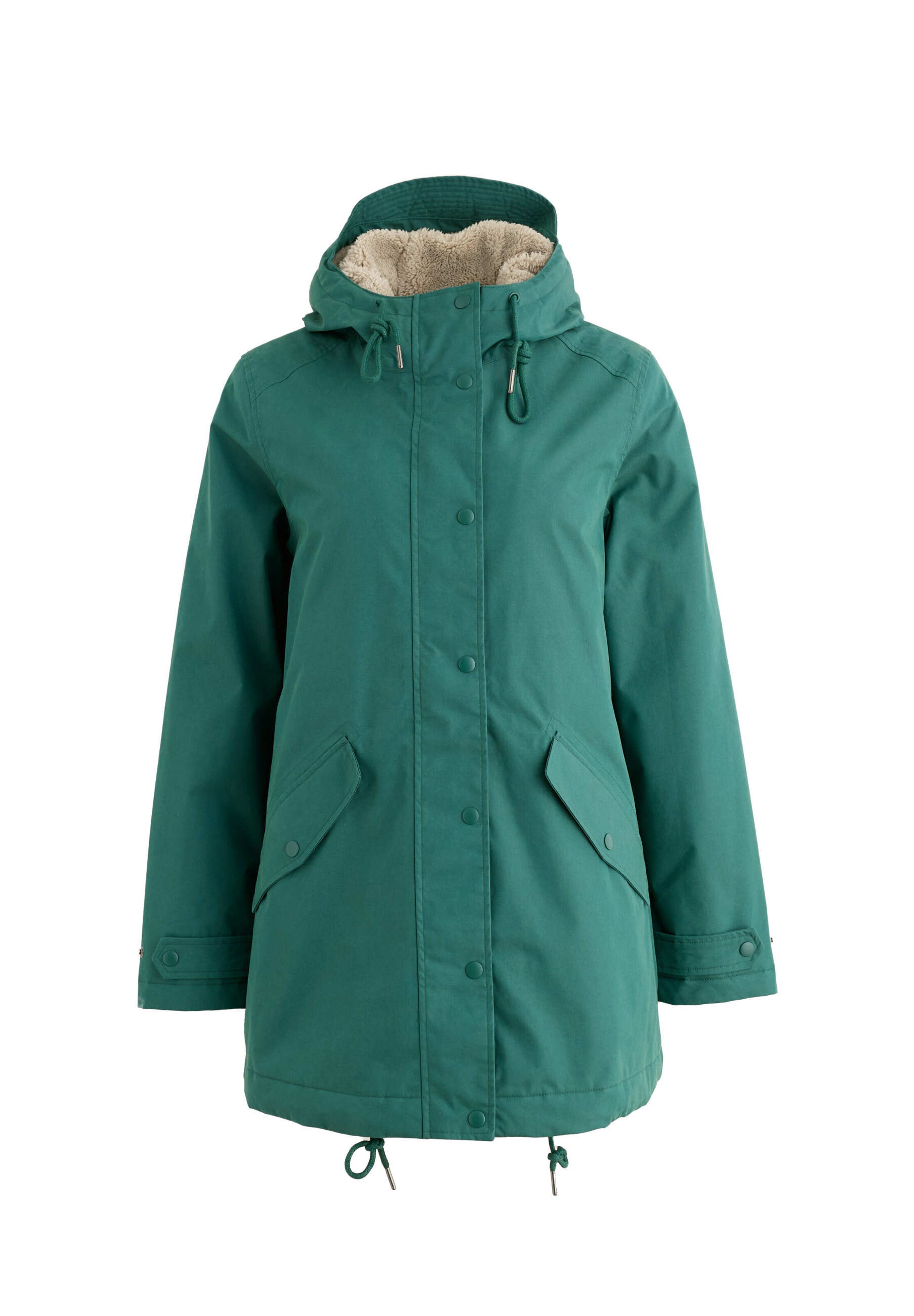 Manteau mi-saison Seasalt Cornwall en vert : devant