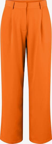 PIECES Regular Pleat-Front Pants in Orange: front