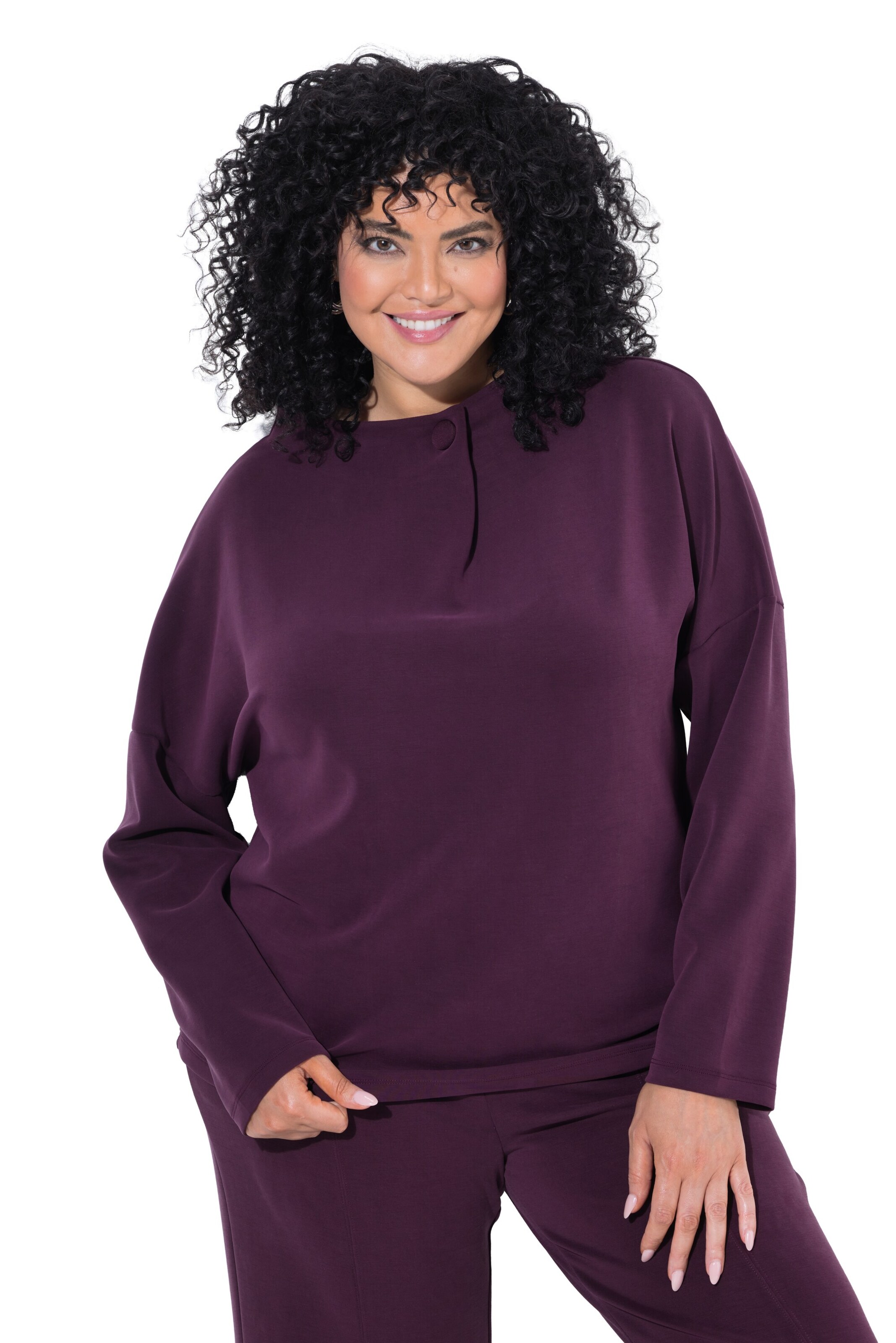 Ulla Popken Sweatshirt in Lila: voorkant