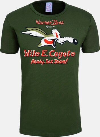 LOGOSHIRT Shirt 'Coyote' in Groen: voorkant