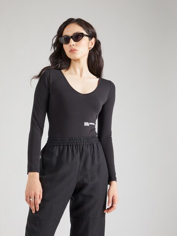 KARL LAGERFELD JEANS Shirtbody in Schwarz: Vorderseite