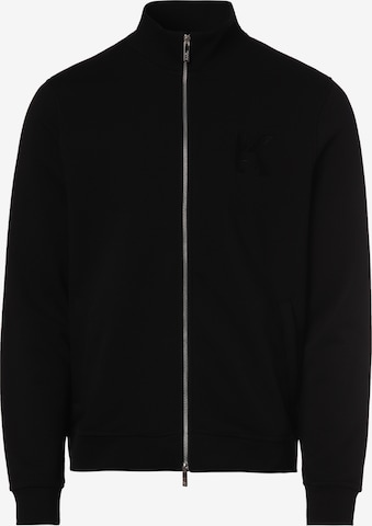 Karl Lagerfeld Zip-Up Hoodie in Black: front