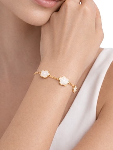 Pure Schmuck Armband 'Clover Perlmutt'‌‌ in Gold: Vorderseite