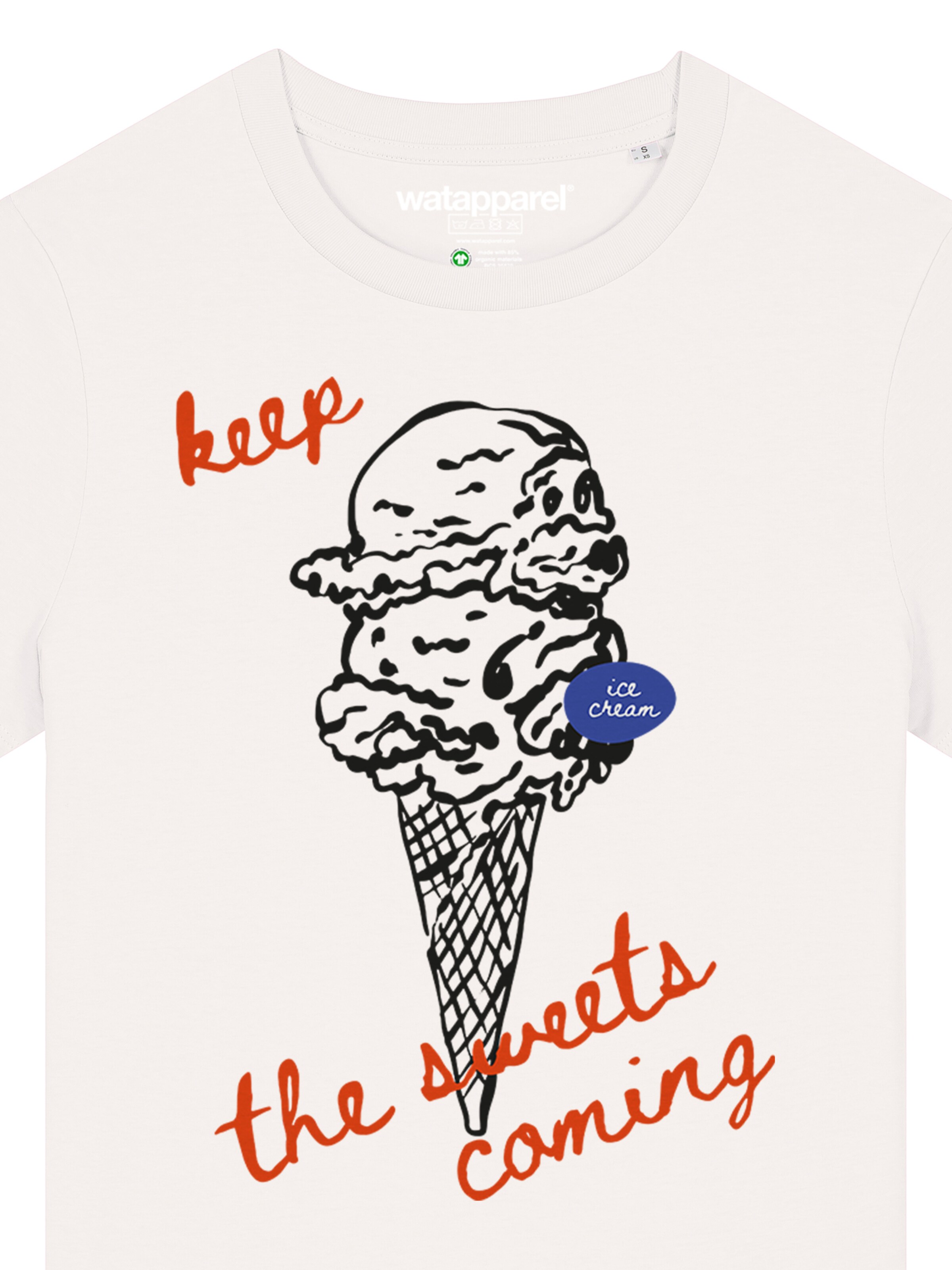 Maglietta 'Ice cream' di Watapparel in bianco