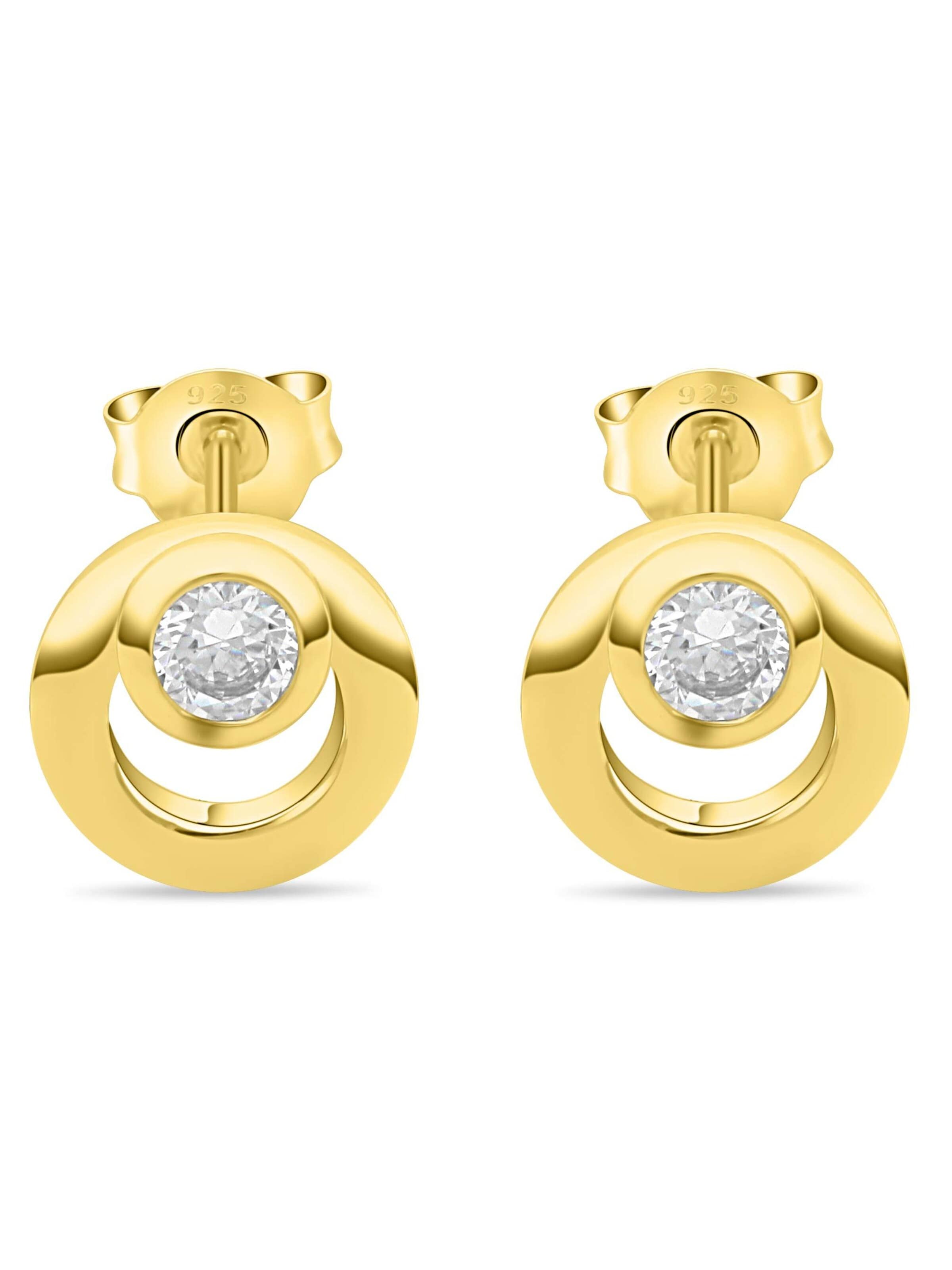 Tony Fein Earrings 'Rund' in Yellow: front