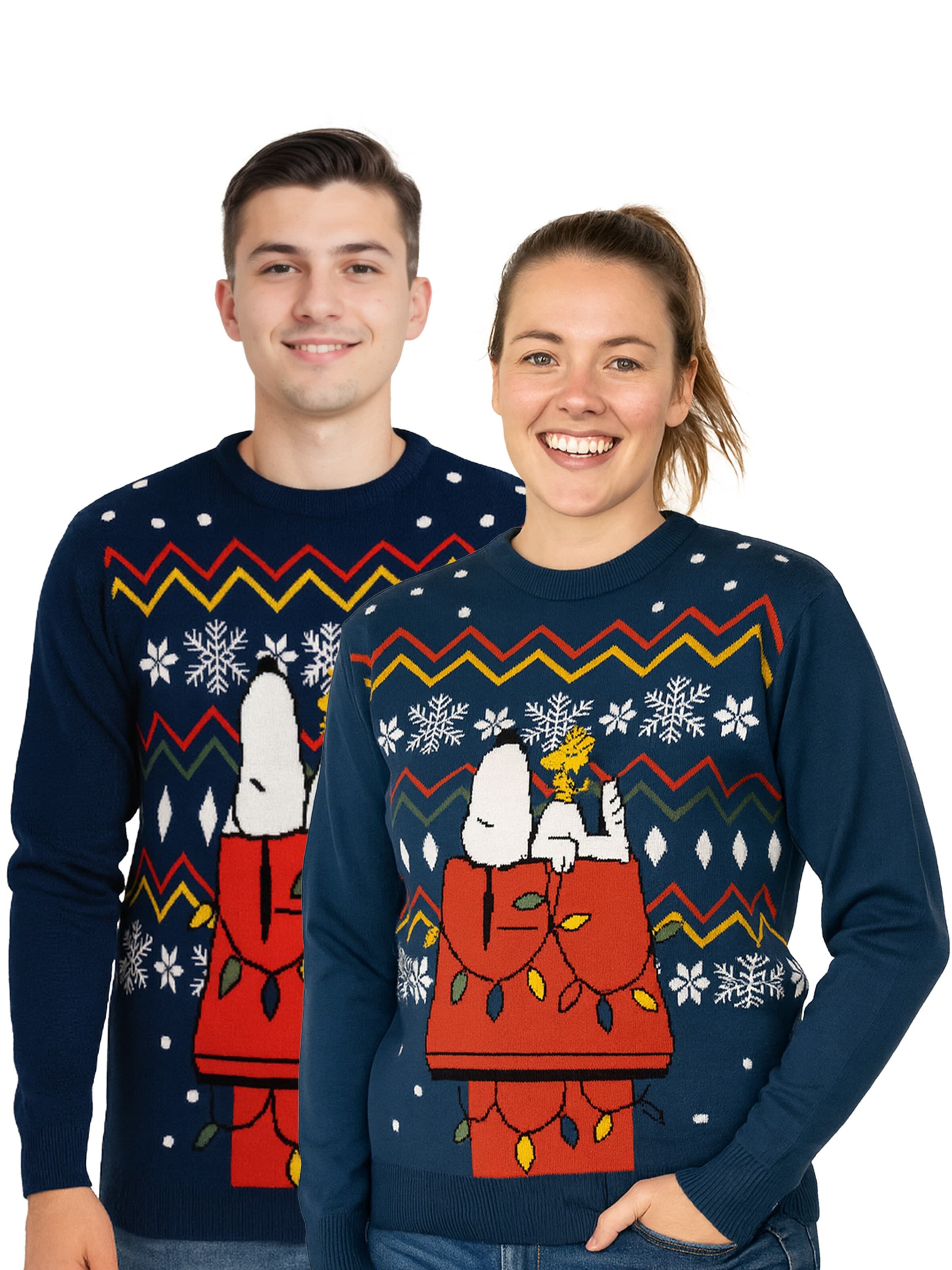 Snoopy & Die Peanuts Pullover 'Weihnachtspullover'‌‌‌‌ in Blau: Vorderseite