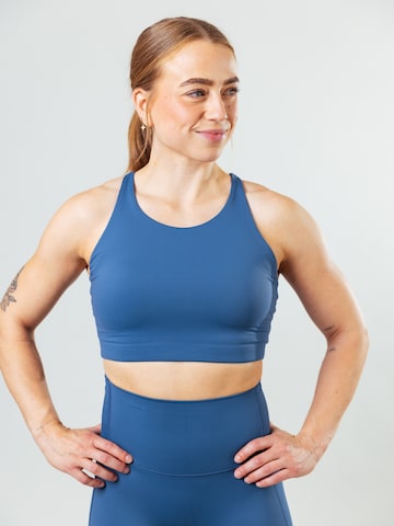 Lifters High neck Sport-BH 'Race Grape' in Blau: Vorderseite