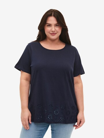 T-shirt 'Casy' Zizzi en bleu : devant