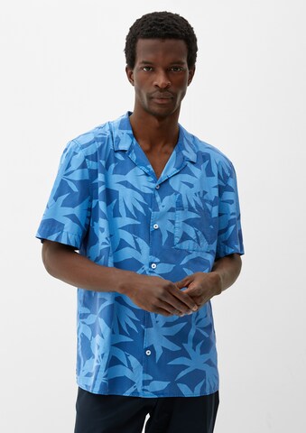 s.Oliver Comfort fit Button Up Shirt in Blue: front