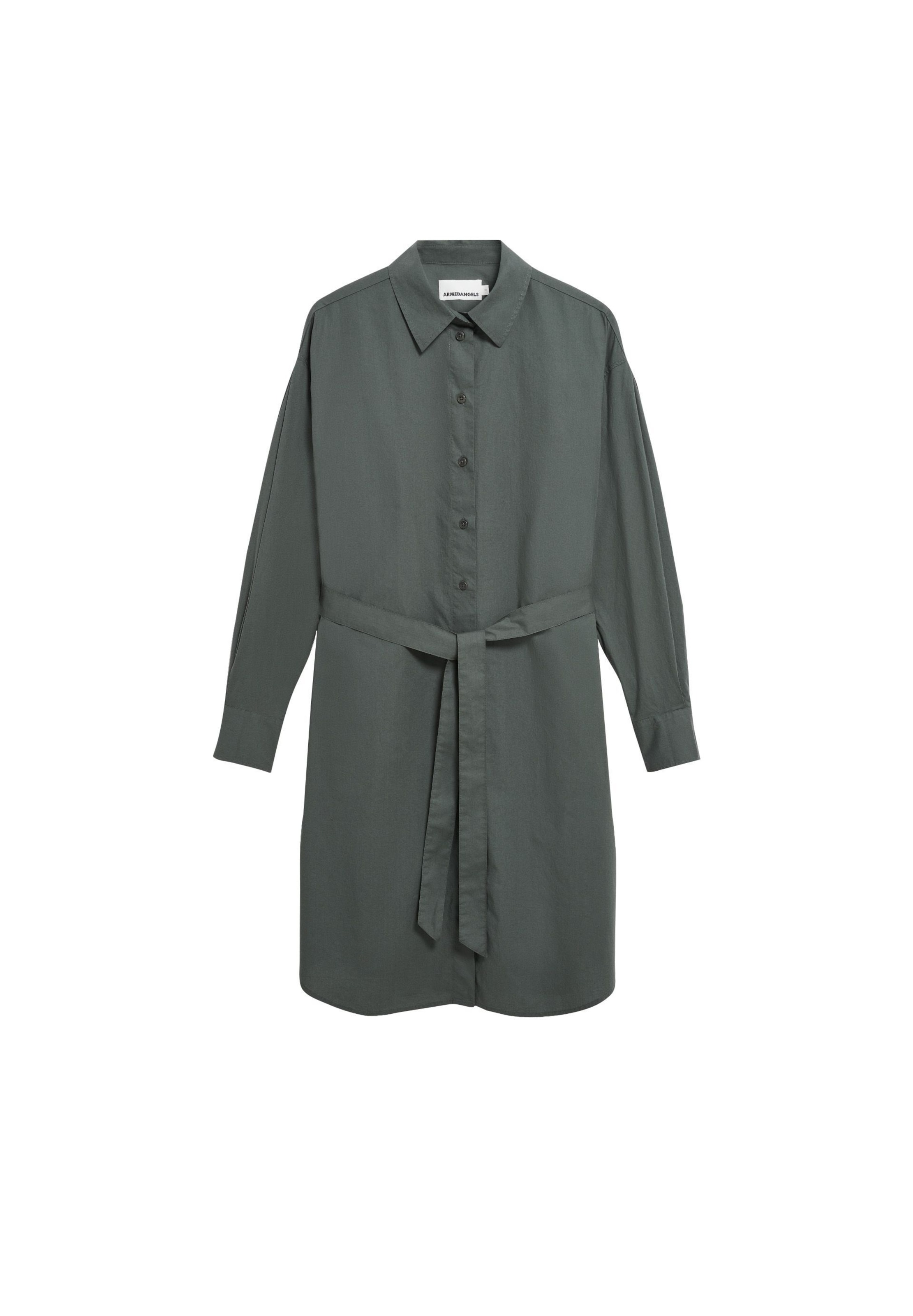 ARMEDANGELS Kleid BARREL SLEEVE POPLIN in Grau: Vorderseite