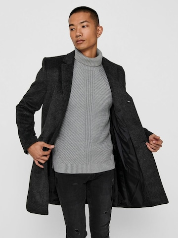 Only & Sons Between-Seasons Coat in Grey