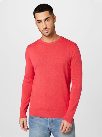 Coupe regular Pull-over TOM TAILOR en rouge : devant