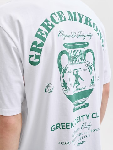 Jack & Jones Plus - Camiseta 'JORVacation' en blanco