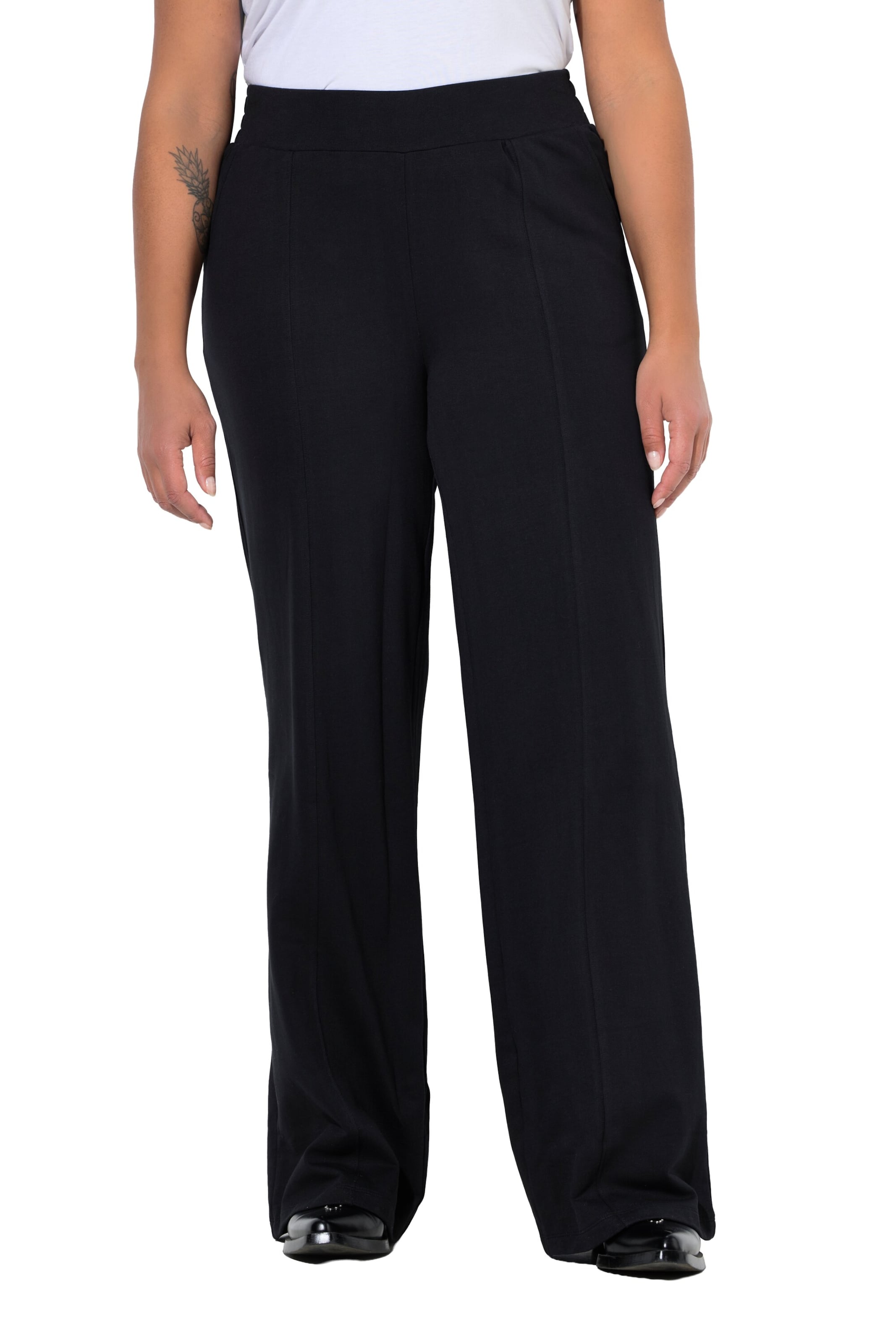 Angel of Style Wide leg Broek in Zwart: voorkant