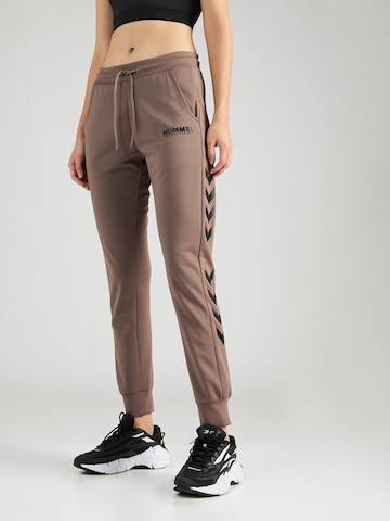 Hummel Tapered Workout Pants 'Legacy' in Brown: front