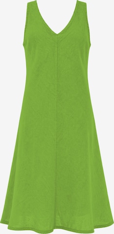 Robe d’été 'V Neck Linen Cami Dress' Haris Cotton en vert : devant