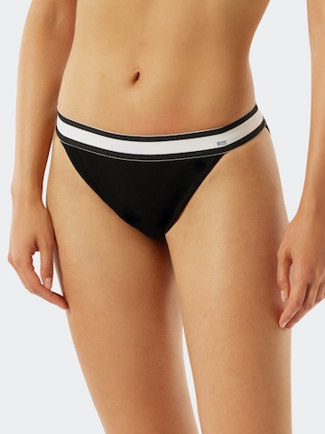 SCHIESSER Bikini Bottoms ' Aqua Californian Dream ' in Black: front