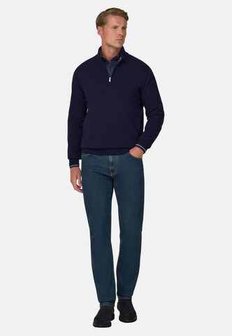 Boggi Milano Gebreid vest in Blauw: voorkant
