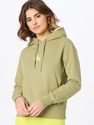 Sweat-shirt Calvin Klein Jeans en vert : devant