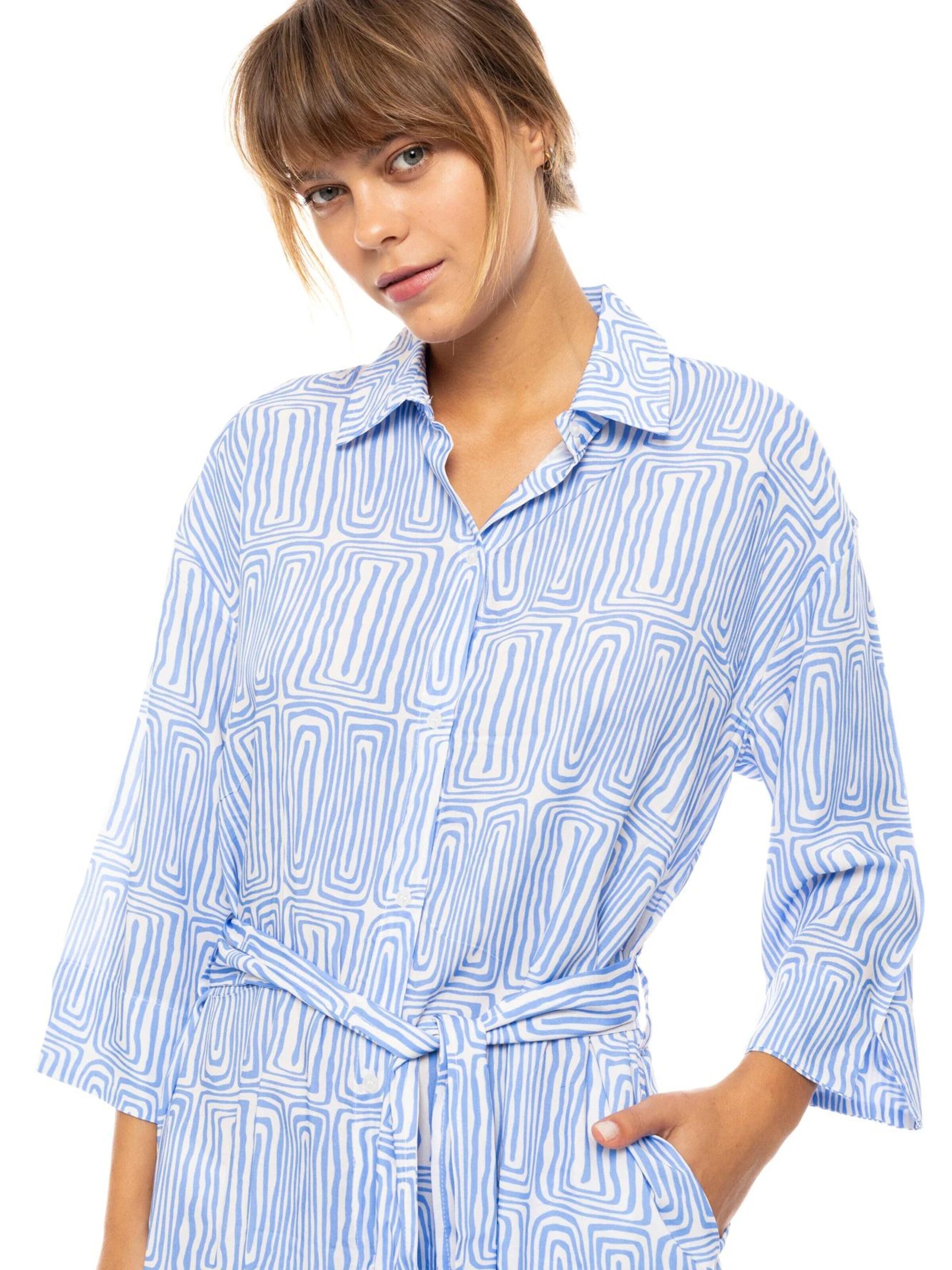 Pink Label Μπλουζοφόρεμα 'BEACHWEAR ICE BLUE GEO' σε μπλε
