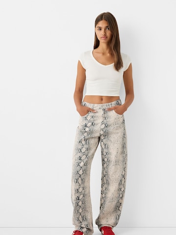 Largi Jeans de la Bershka pe gri