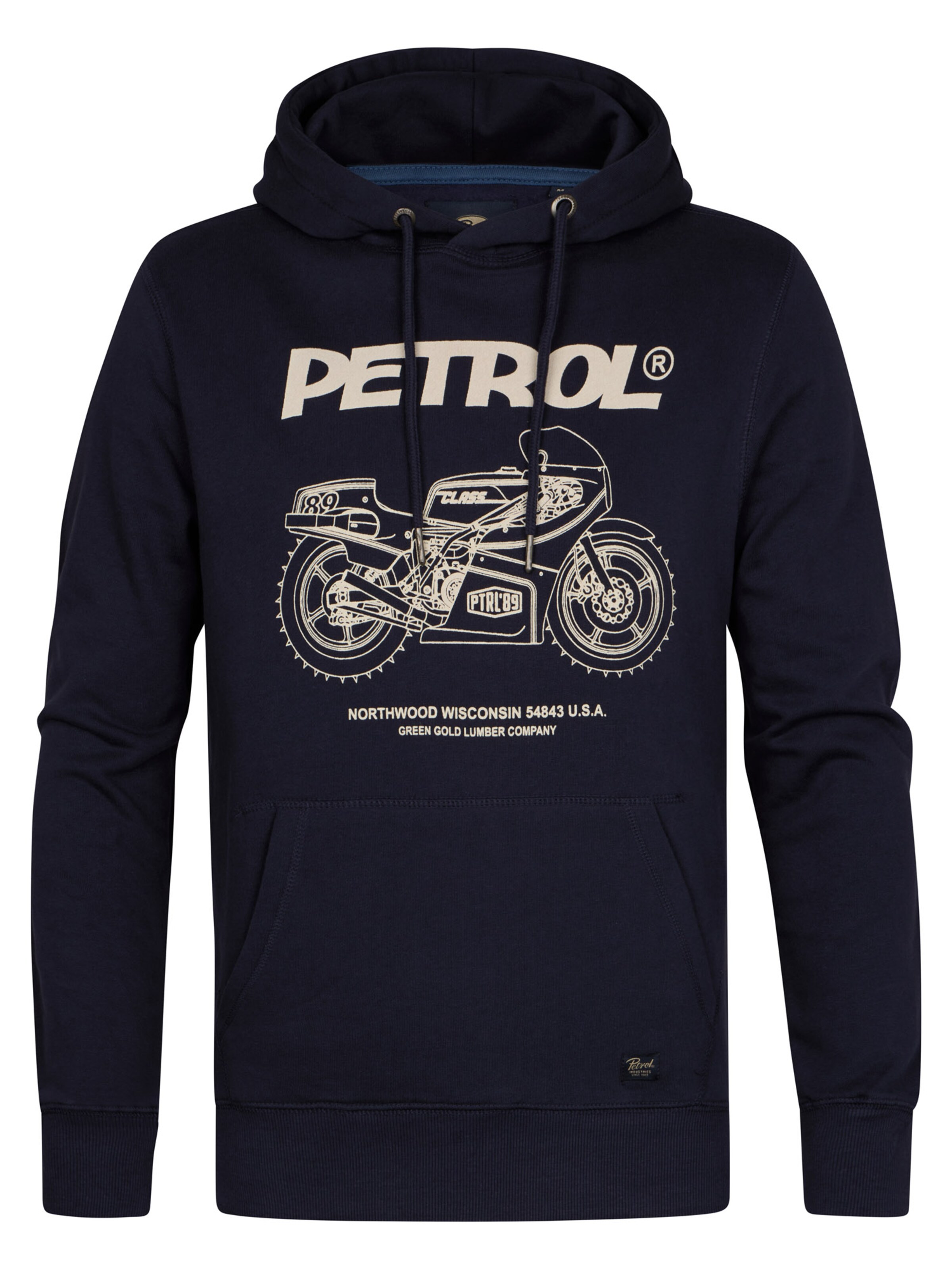 Sweat-shirt Petrol Industries en bleu : devant