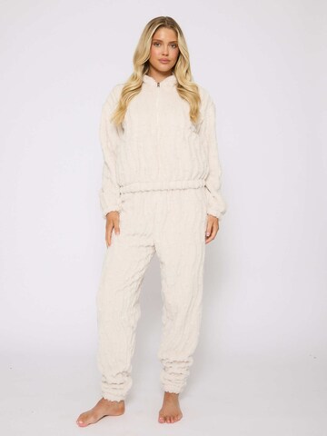 Loungeable Pyjama in Beige: Vorderseite