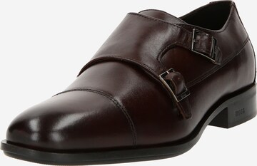 BOSS Classic Flats 'Colby Monk' in Brown: front