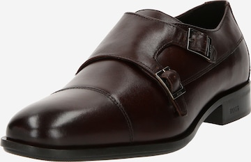 BOSS Black Slipper 'Colby Monk' i brun: forside