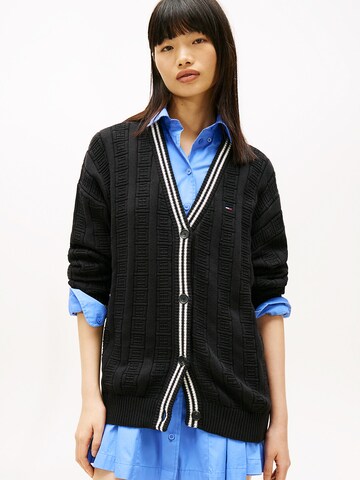 Tommy Jeans Strickjacke in Schwarz: Vorderseite