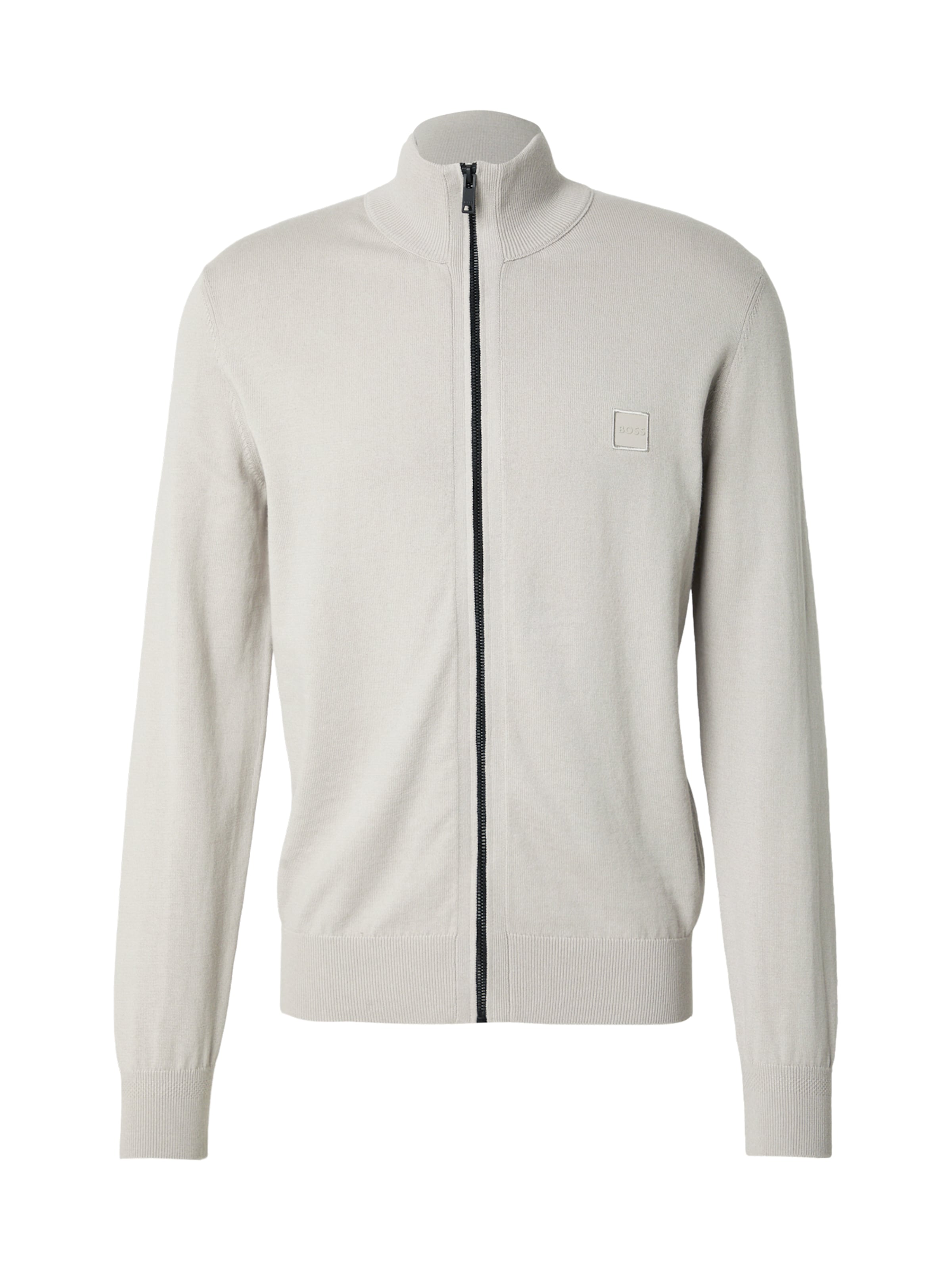 pelēks BOSS Adīta jaka 'Kano': no priekšpuses