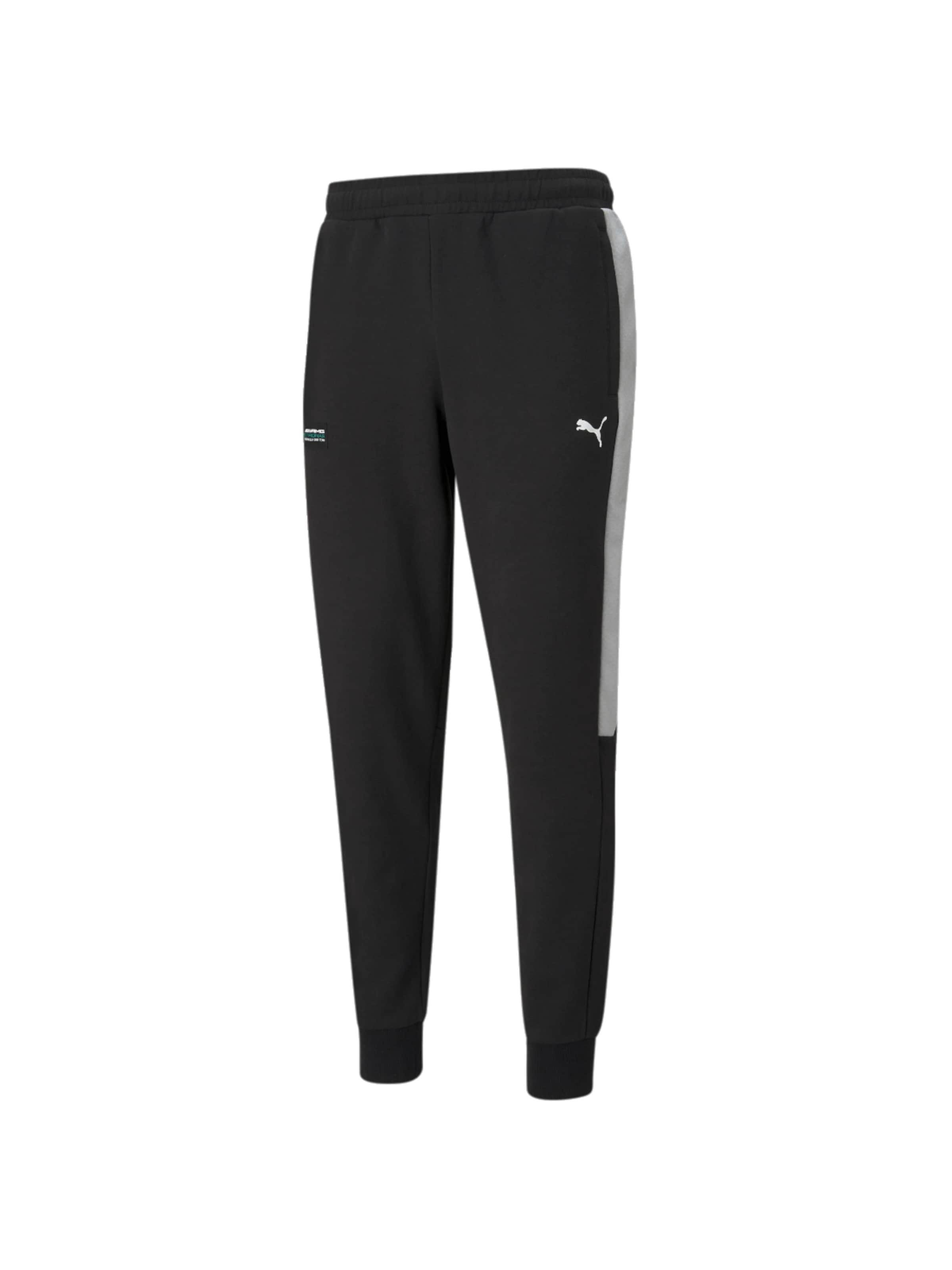 PUMA Tapered Sports trousers 'Mercedes-AMG Petronas F1 T7' in Black: front