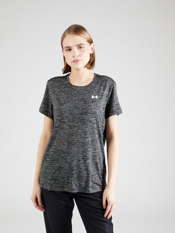 juoda UNDER ARMOUR Sportiniai marškinėliai 'Tech Twist': priekis