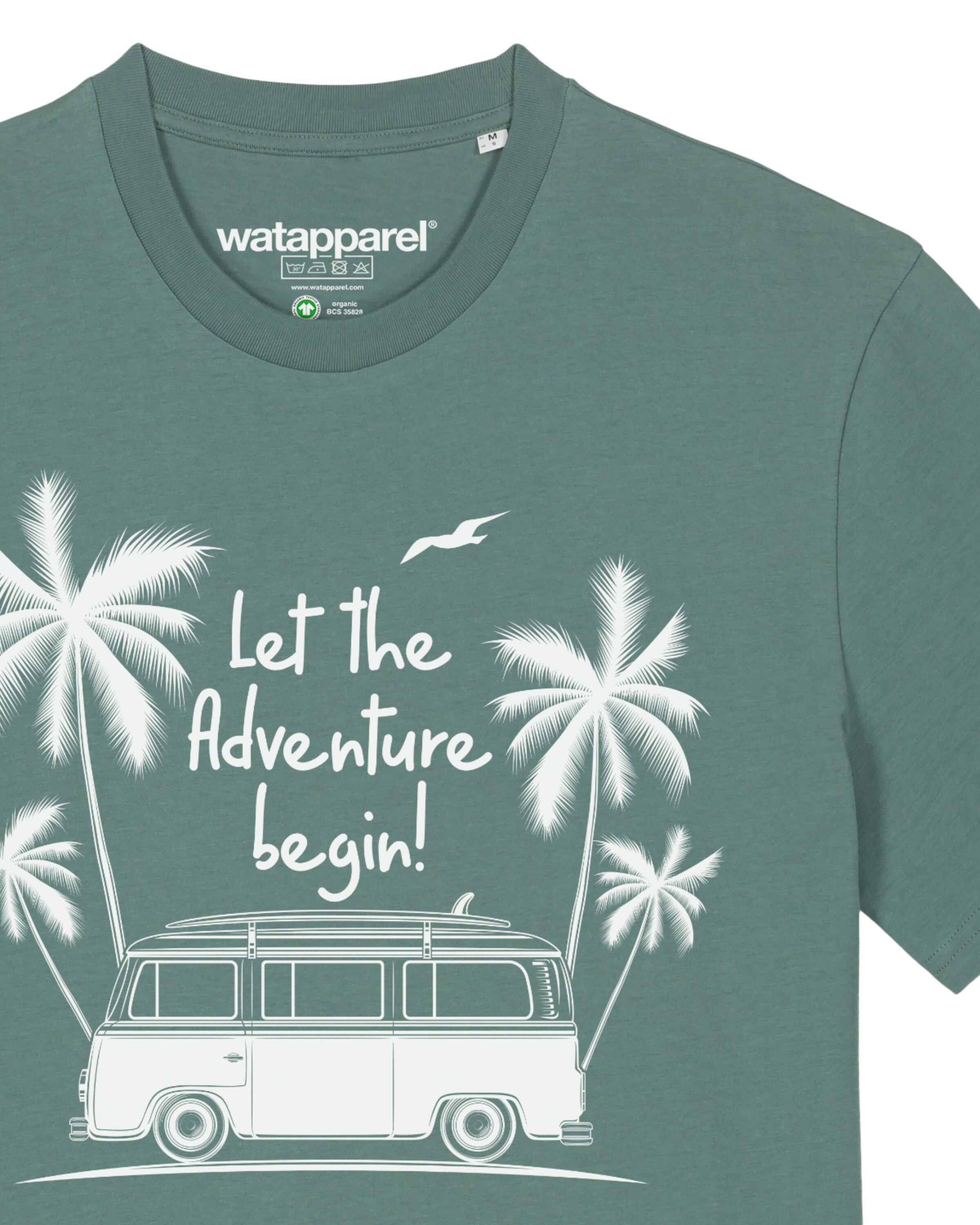 Maglietta ' Let the adventure begin ' di Watapparel in verde