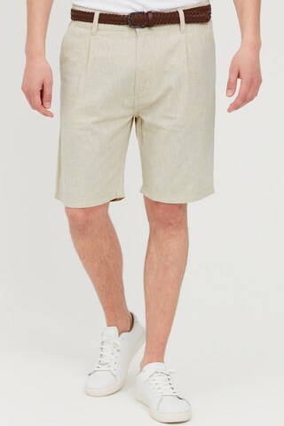 INDICODE JEANS - regular Pantalón plisado 'Ledian' en beige: frente