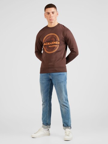 JACK & JONES Sweatshirt 'PILOU' in Brown