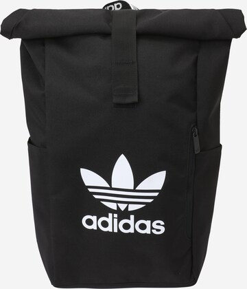 ADIDAS ORIGINALS Backpack 'Adicolor Classic Roll-Top' in Black: front