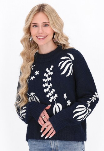 Pull-over IZIA en bleu : devant