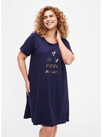 Zizzi Nachthemd 'MALLY' in Blau: Vorderseite
