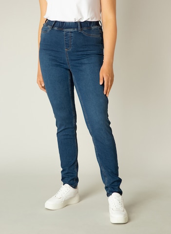 BASE LEVEL CURVY Slim fit Jeggings 'Tessa' in Blue: front