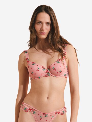 T-shirt Reggiseno 'Tomato Love' di ETAM in rosa: frontale