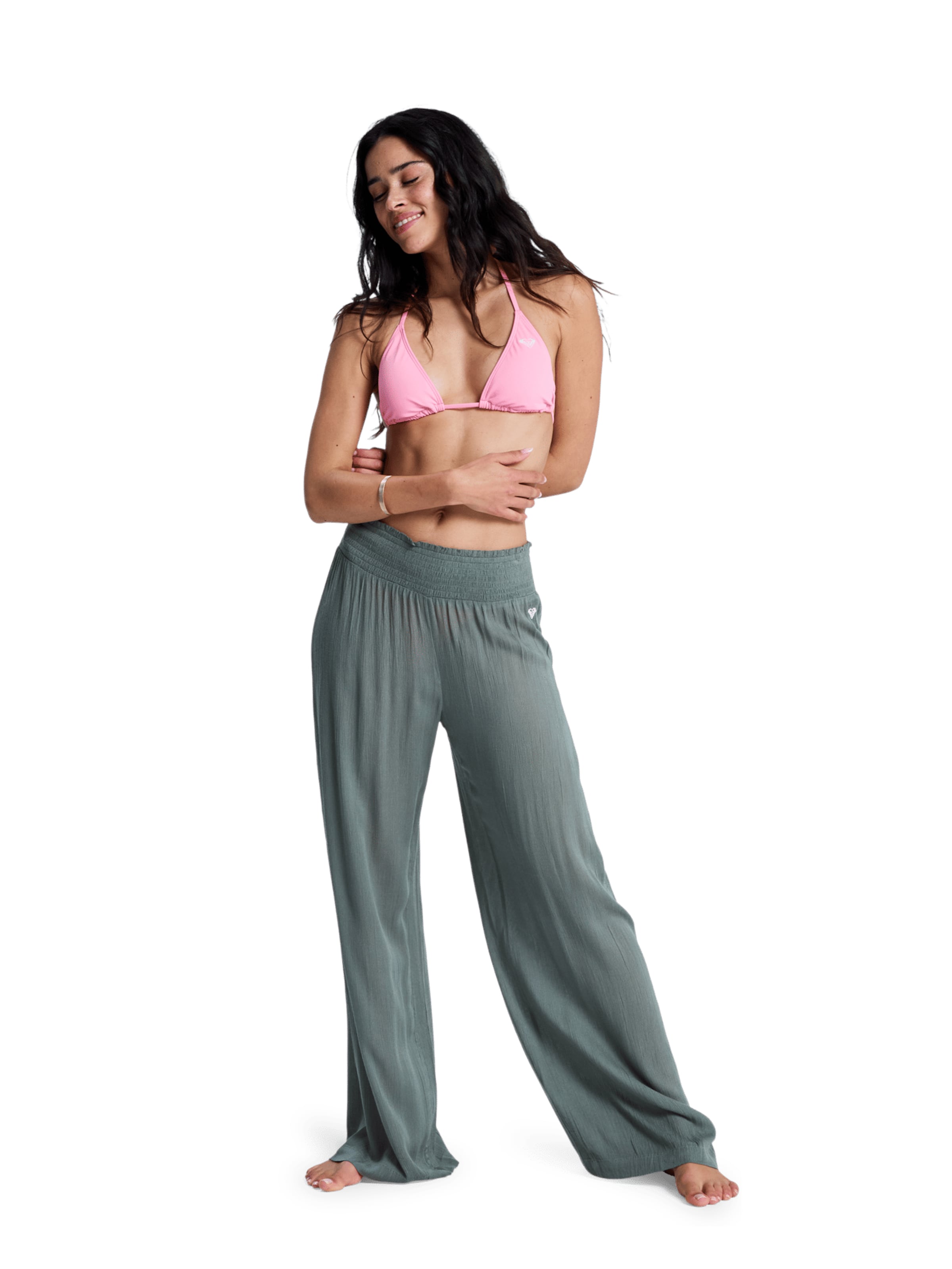 ROXY Loosefit Hose in Grün: Vorderseite