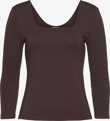 LASCANA Shirt in Brown: front