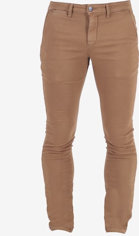 Le Temps Des Cerises Regular Chino Pants 'JOGG' in Brown: front