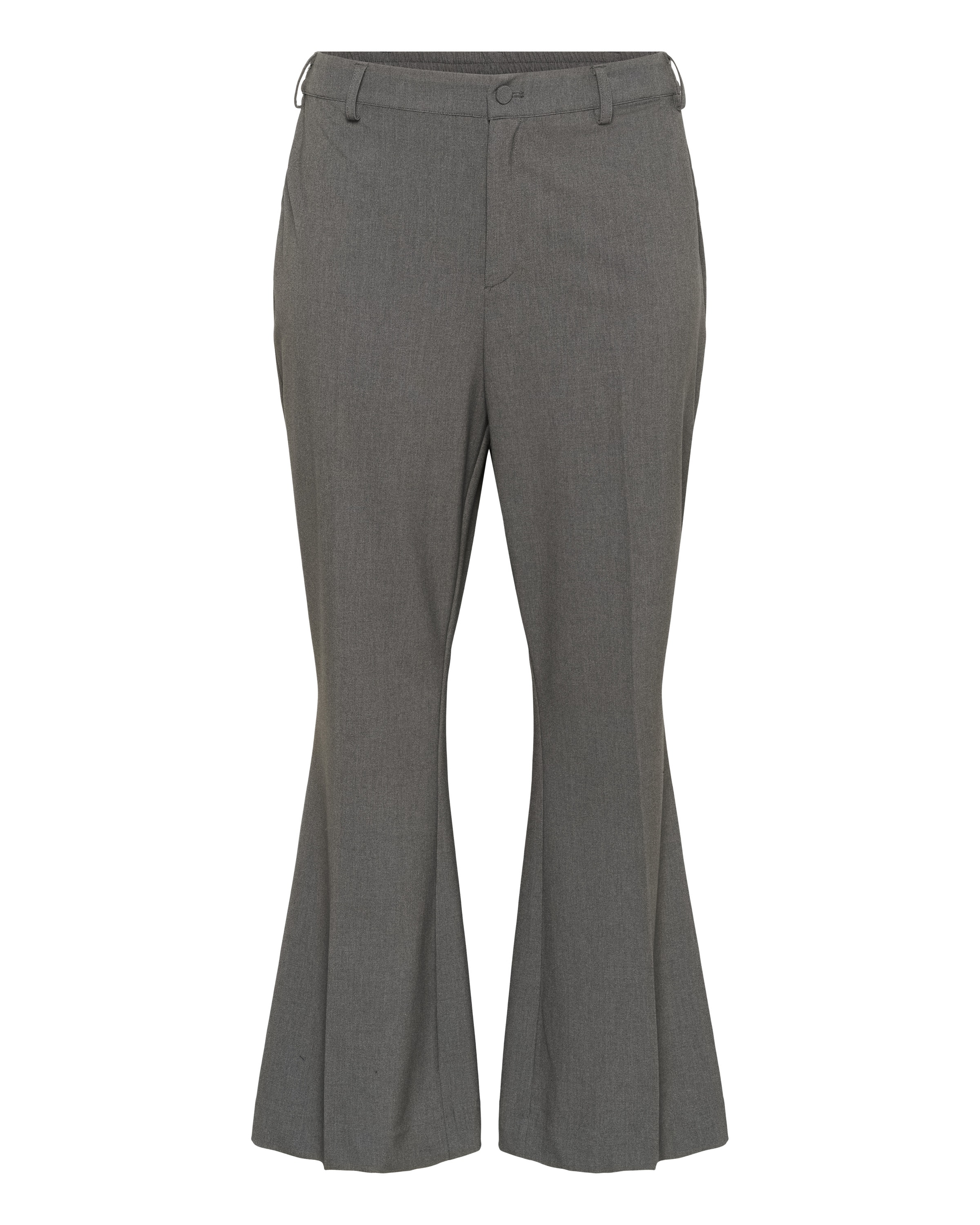 KAFFE CURVE Flared Broek in Grijs: voorkant