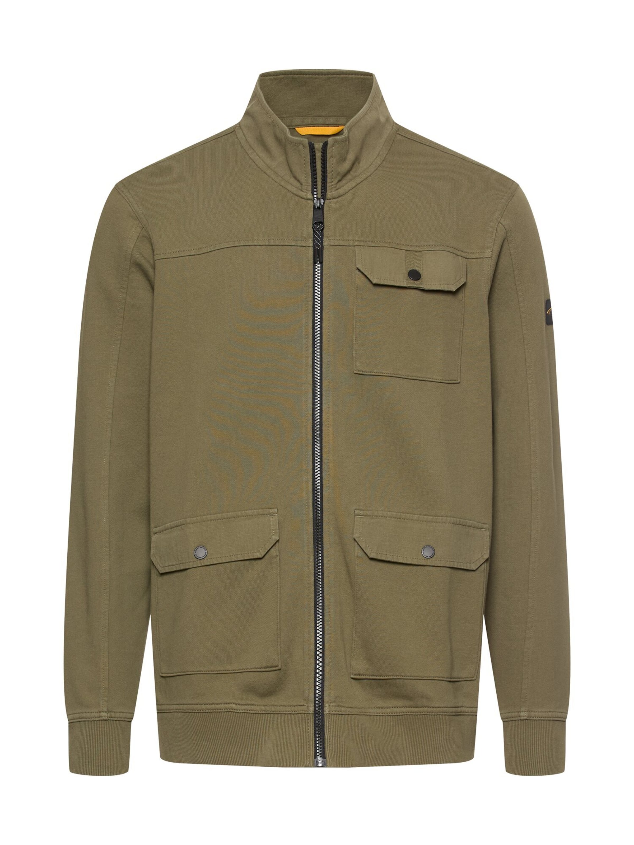 CAMEL ACTIVE Zip-Up Hoodie in Green: front