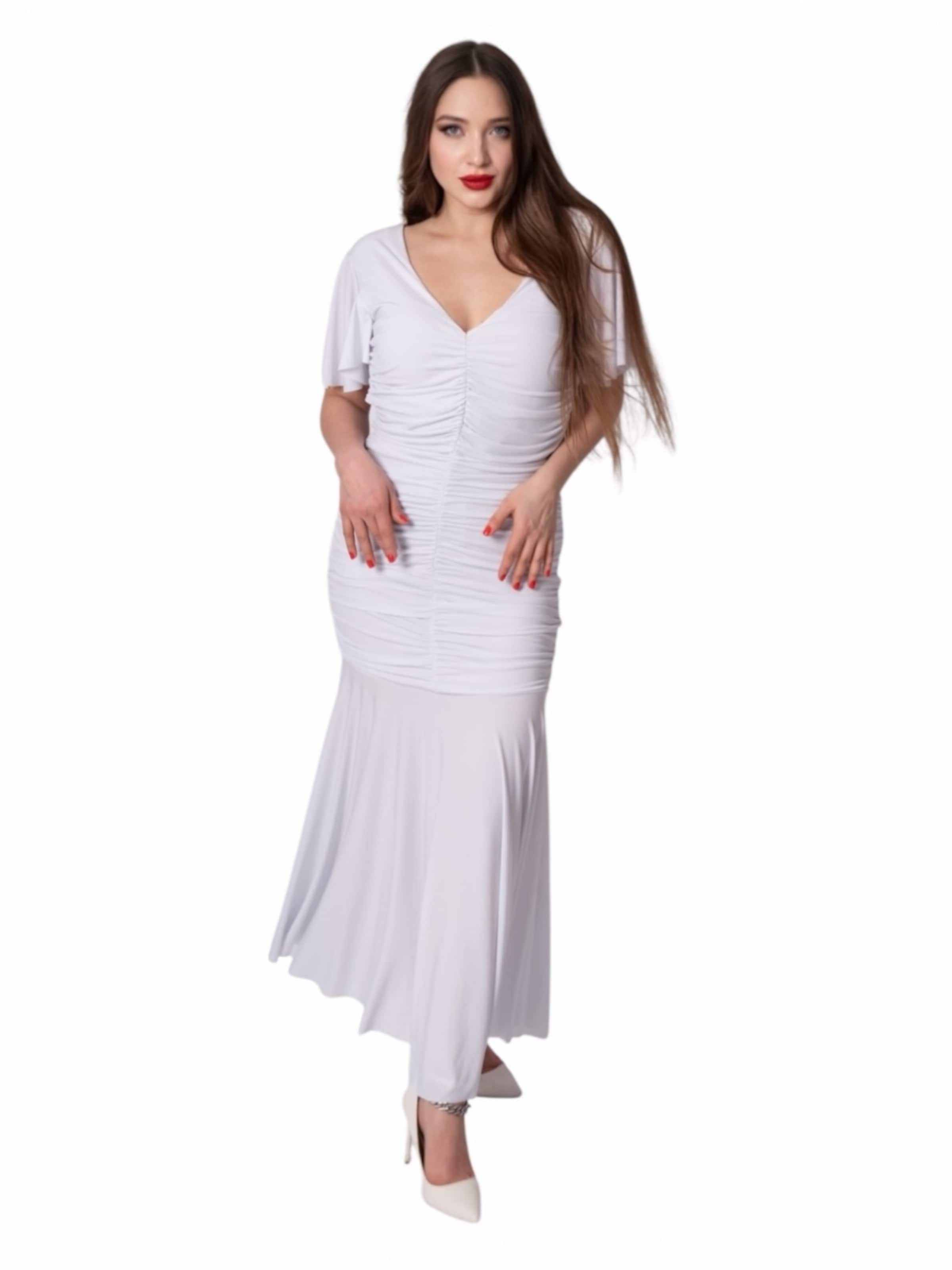 Elena Athanasiadou Abendkleid 'Dress Athenian Grace'‌‌‌‌‌‌‌‌‌‌ in Weiß: Vorderseite